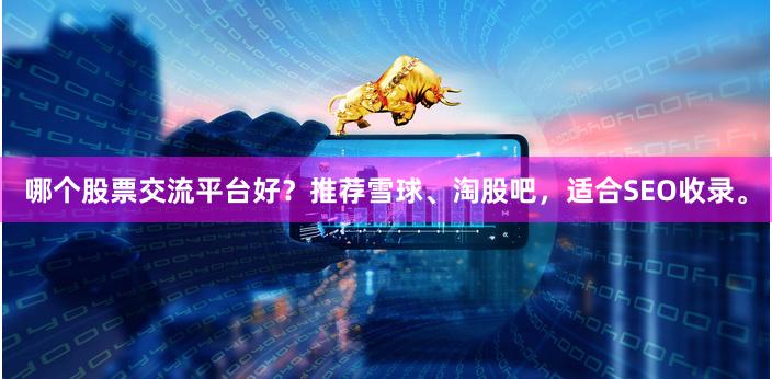 哪个股票交流平台好?推荐雪球、淘股吧,适合SEO收录。